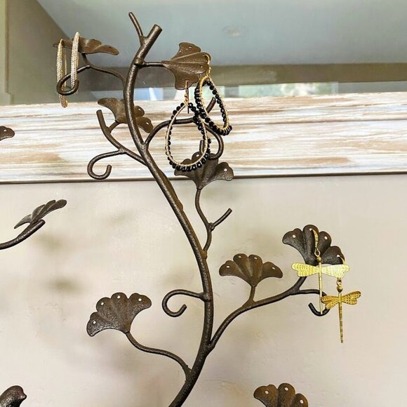 💜 Anthropologie Bird Nest Tree Jewelry Earring Bronze Tone - Picture 8 of 8